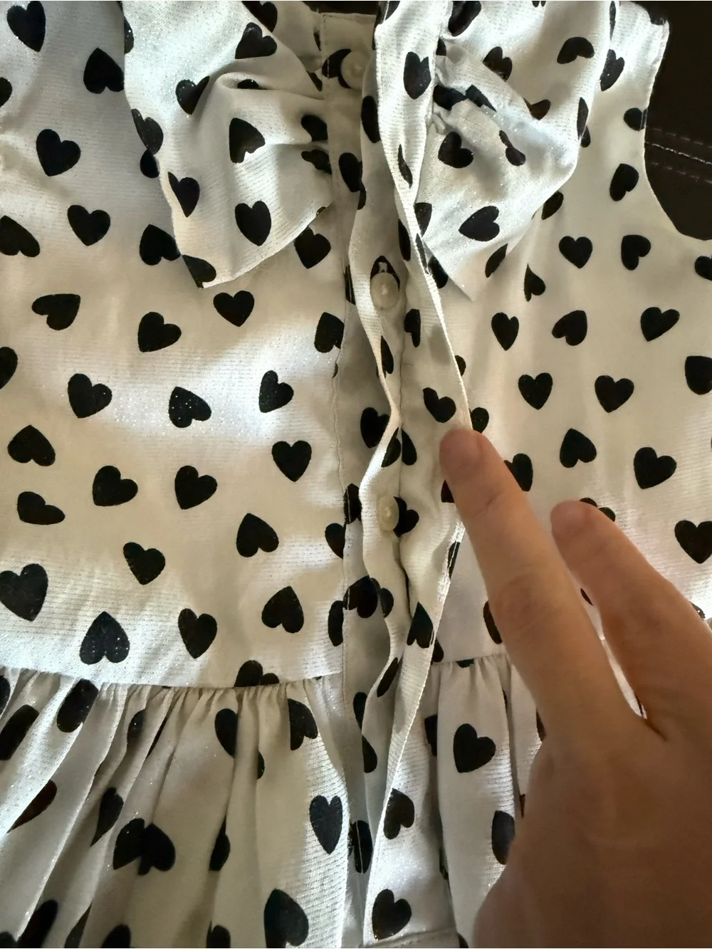 Carter's White Dress with Black Heart Print
